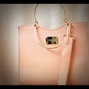 NWOT Pale Pink Bebe Rose Ring Satchel Handbag